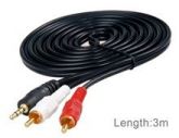 3m RCA e 3,5 milímetros de áudio Cabo de Extensão (Black)