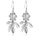 Moda Silver Fish Pingente Brincos Eardrop