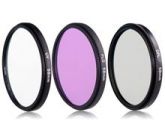 58 milímetros 3-Piece CPL, UV & filtro FLD Kit