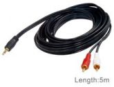 5m RCA e 3,5 milímetros de áudio Cabo de Extensão (Black)