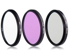 58 milímetros 3-Piece CPL, UV & filtro FLD Kit